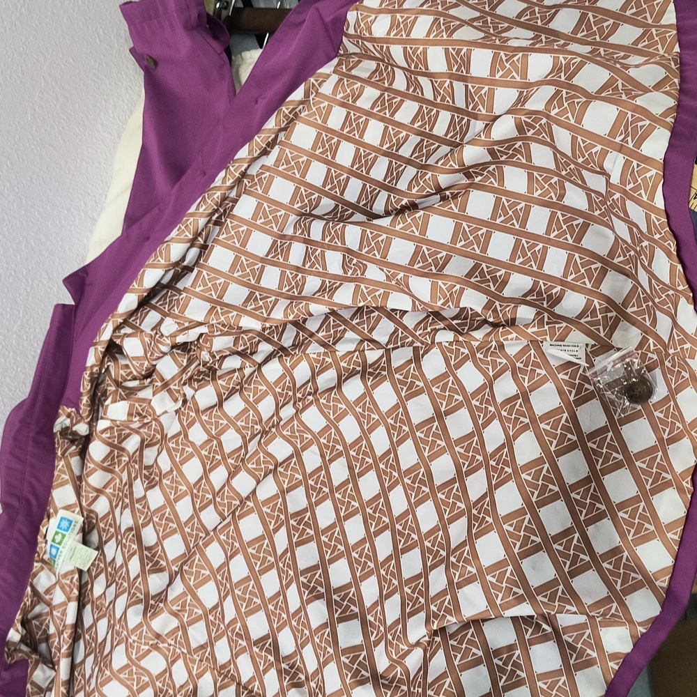 Purple Overcoat All Weather Jacket Lined Chic Classic Trench - Picture 8 of 10